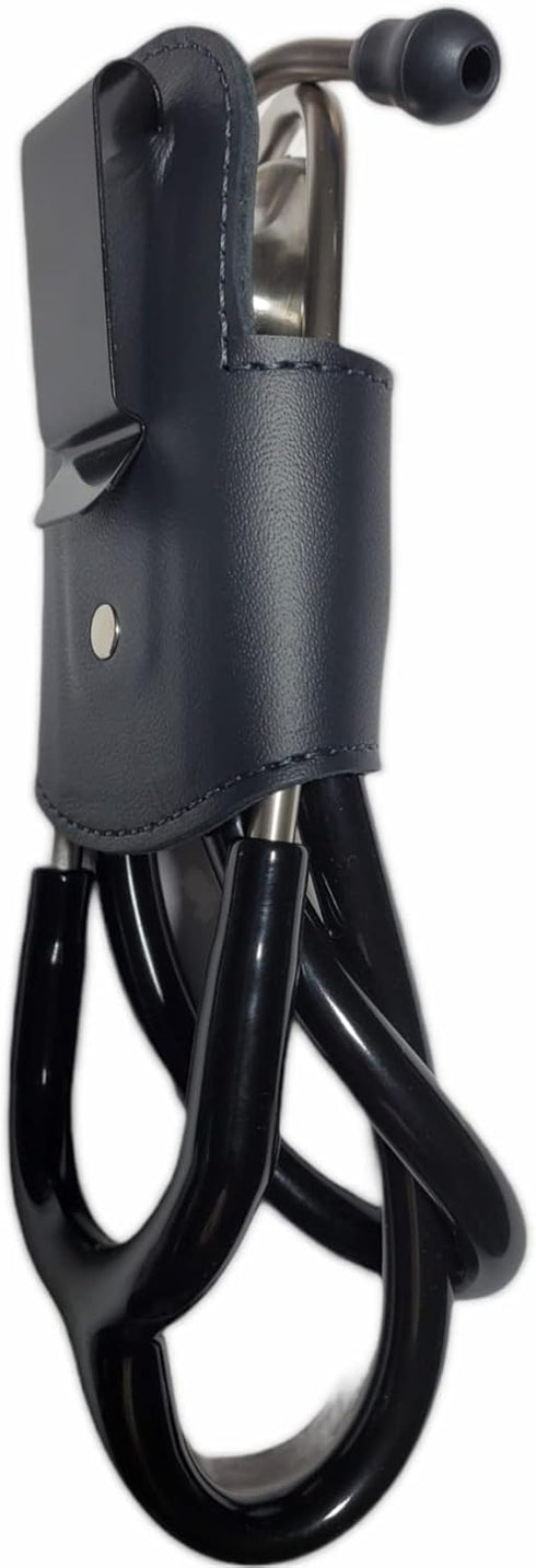 Stethoscope Holder Pro with Clip, Handmade in USA Genuine Leather, Perfect for Physicians, Nurses & Medical Students