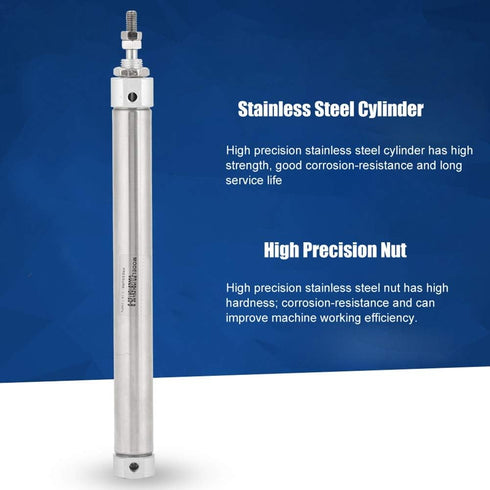 CDJ2D16-125B Pneumatic Slim Air Cylinder, Double Acting Single Rod, 16mm Bore, 125mm Stroke