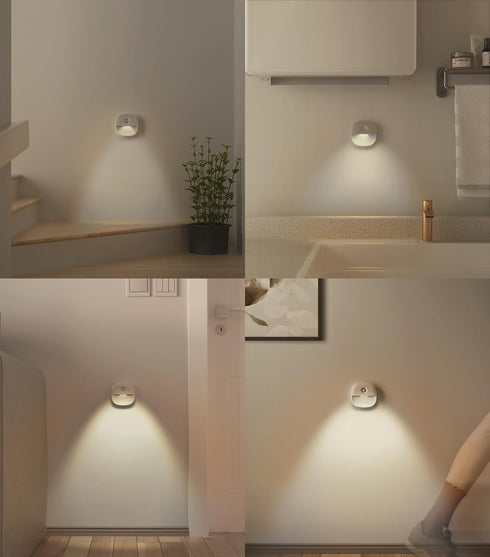 Closet 1-20LM Dimmable 3-Pack Lyridz Rechargeable Night Light, Motion Sensor Battery Nightlights, Mini Stick-on LED