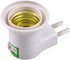 E27 Lamp Socket Adapter with Switch, Plastic Standard Screw-in Socket Outlet Converter (2 packs)