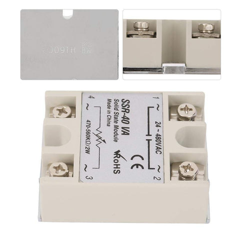 SSR-40VA Load Voltage 24-480V AC 40A Rated Current Resistance Regulator Solid State Relay SSR Module for Industrial Automation Process