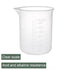 YOKIVE 4 Pcs Plastic Graduated Beaker, Clear White Liquid Measuring Cup for Lab, Kitchen, Daily Use