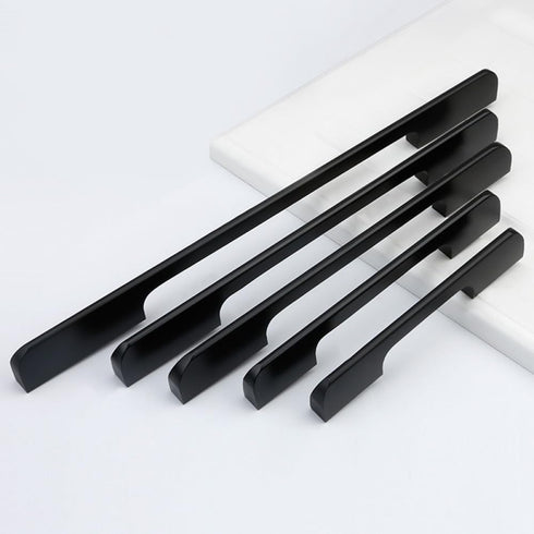 SKFGNX 128-320mm,Black,192mm Modern Furniture Long Handle Cabinets Wardrobe Big Knob Bedside Cabinets Drawer Kitchen