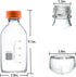 1000ml Round Borosilicate Glass Media Storage Bottles with GL45 Screw Cap, Maximum Temperature 249.8°F, Pack of 3