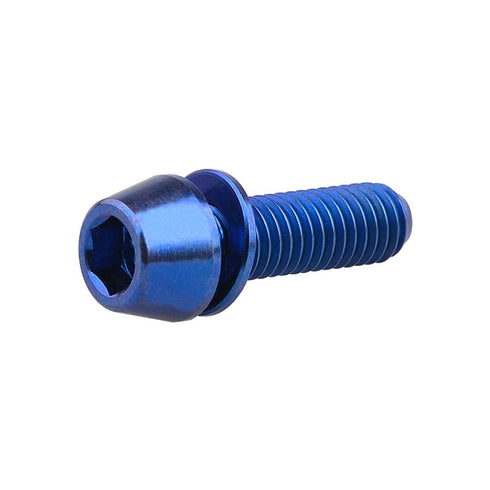 Titanium Ti Allen Hex M5x16 18mm Tapered Head Bolt with Washer Screw for Bicycle Stem Parts, Pack of 6