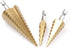 3pc 1/4" Hex Shank HSS Steel Step Drill Bit Set - Titanium Coated Cone Drill Hole Metal Cutter