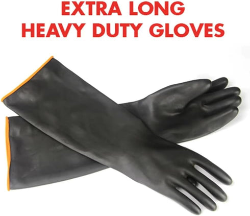 DYKWSWYX (1 55CM Heavy Duty Brewing Gloves Pair) - Long Chemical Resistant Plastic Gloves for Beer & Wine Making