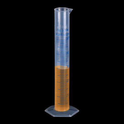 uxcell 50ml Plastic Graduated Cylinder, Test Tube Beakers, Clear Hex Base with 2-Sided Metric Marking, 10Pcs