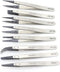 FEITA Precision Tweezer Set - Antistatic Replaceable Fiber Tip Stainless Steel ESD Tweezers, 8 Pcs