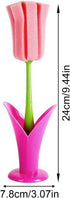 NUEAYMS Kitchen Cup Scrubber Mug for Coffee Cup Safe PP and Removable Head Flower Cleaning Brush Tall Bottle Glass
