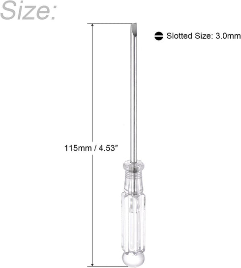 uxcell Mini Slotted Screwdriver, 3.0mm Flat Head, 115mm Length, 10 Pcs for Small Appliances Repair
