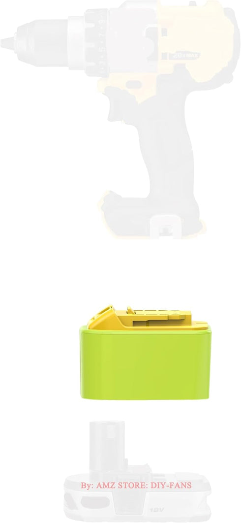 Adapter Upgrade for DeWalt 20v MAX XR Tools to Ryobi 18v Batteries, 1 Adapter Only (Without Charging Function)