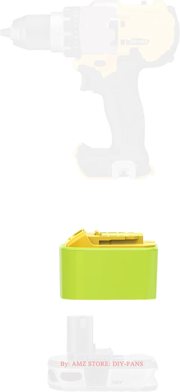 Adapter Upgrade for DeWalt 20v MAX XR Tools to Ryobi 18v Batteries, 1 Adapter Only (Without Charging Function)