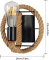 ENXING Wall Sconces Hardwired Farmhouse Fabric Wall Lamps Rattan,Retro Hemp Rope Rustic Indoor Wall Mount Light