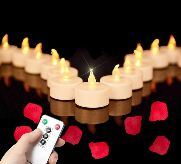 Mookray 5Pack Flameless LED Tea Light Candles with Remote Control, Realistic and Bright