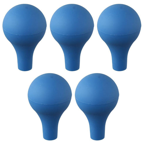 5pcs Blue Rubber Pipette Bulbs, Suction Ball Dropper Rubber Caps for Graduated Tubes and Pipettes