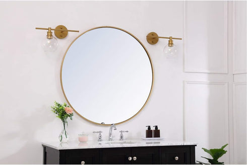 Living District 1 Collier Light Brass and Clear Glass Right Wall Sconce