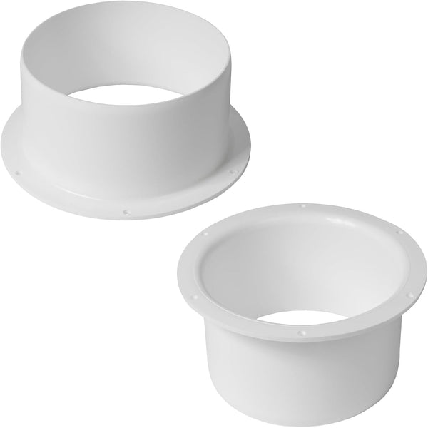 5" Inch Pack of 2 Duct Connector Flange, Plastic Straight Pipe Flange for Heating Cooling Ventilation System