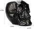 Skull Pen Holder and Makeup Brush Holder, Halloween Skull Storage Box for Office Desk, Green Plant Pot (Black)