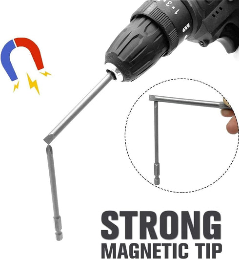 10pcs 100mm Magnetic Flat Slotted Phillips Screwdriver Bit Set - 1/4 Inch Hex Shank S2 Steel Drill Bits.