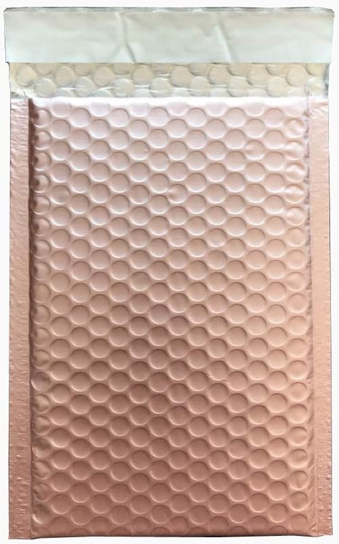 ProLine Matte Metallic Rose Gold Bubble Mailers, 6x10 Inch Self Seal Padded Envelopes (25)