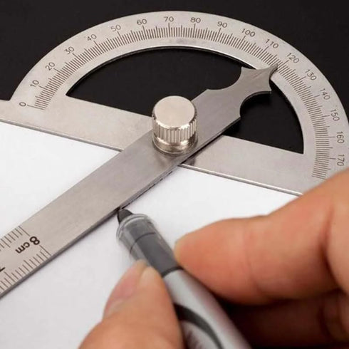 Haidong Angle Measuring Instrument, Stainless Steel Protractor with Rotary Arm for Woodworking Degree Measurement