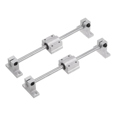uxcell Linear Motion Rod Shaft Guide Set, 2pcs 8mm x 200mm with 2pcs SCS8UU Bearing Block & 4pcs Shaft Support