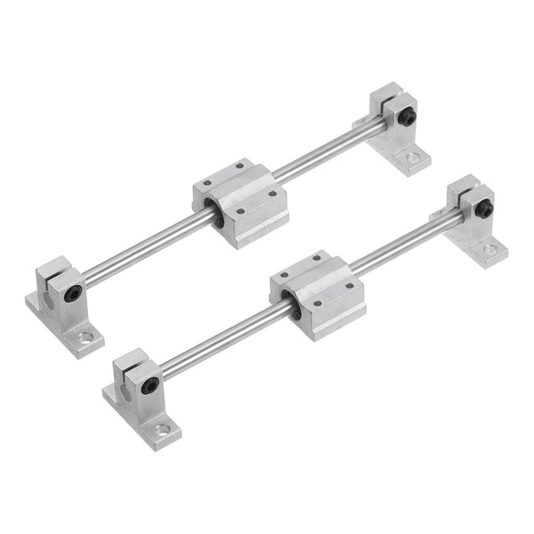uxcell Linear Motion Rod Shaft Guide Set, 2pcs 8mm x 200mm with 2pcs SCS8UU Bearing Block & 4pcs Shaft Support