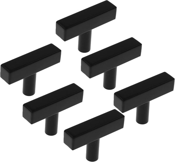 6 Pack Square T Bar Single Hole Knobs, Kitchen Cabinet Knobs, Cabinet