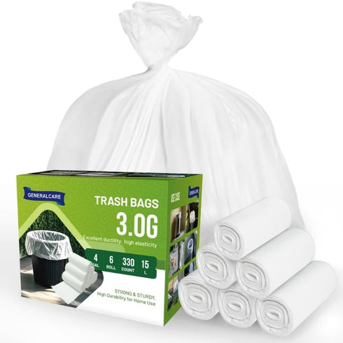 4 Gallon Small Trash Bags 330 Count Tear & Leak Resistant Small