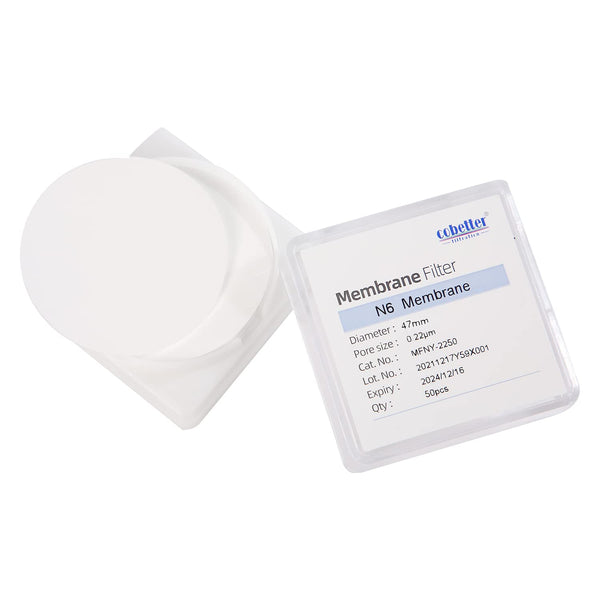 100 Pieces/Pack Nylon Disc Membrane Filters, 47mm Diameter, 0.22µm Pore Size, pH 3-14
