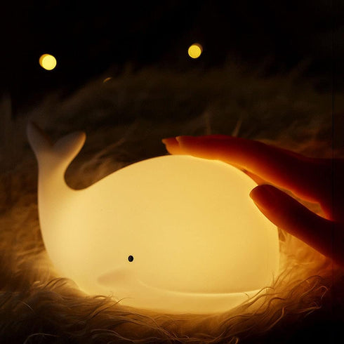 TTBDDDYH 7-Colors Touch Control LED Night Lamp, Whale Pat Pat Light, Baby Nightstand Lamp, RGB Colors Changing