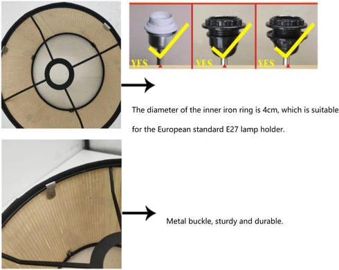 RCFINE E27 Lampshade Vintage Bamboo Lampshade Flower Pattern Lantern Shade Cover Light Accessory for Pendant Table Lamp