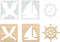 INFUNLY 3PCS Nautical Acrylic Router Template Sailboat Clear Router Inlay Template 7.9x7.9