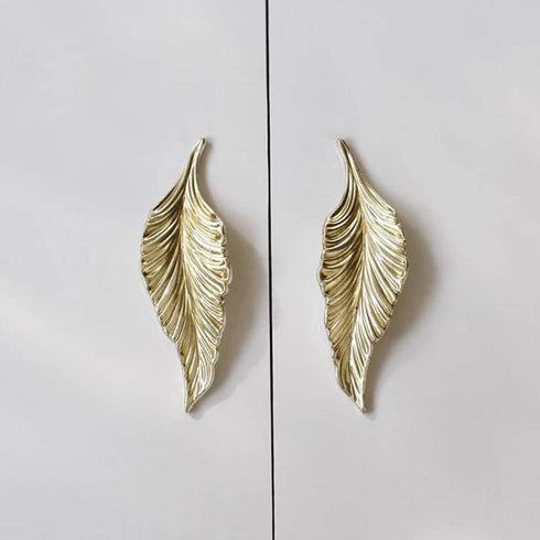 NOBRIM Closet Cabinet Leaves Handle Vintage Furniture Drawer Bedside Table Bookcase Handle Knob Door Pull Hardware