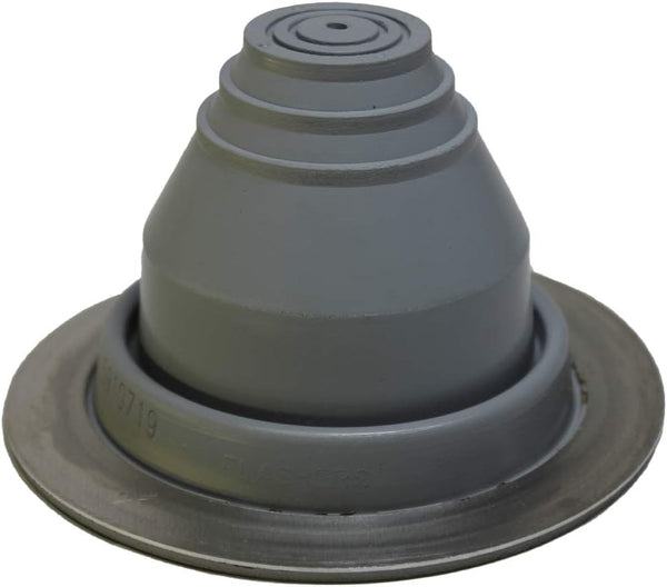 #1 Grey EPDM Flexible Roof Jack Pipe Boot Metal Roofing Pipe Flashing (Pipe OD 1/4" to 2")