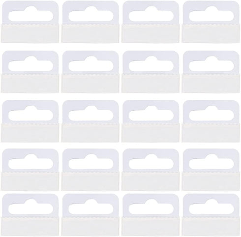 Clear Self Adhesive Hang Tabs Hooks - Plastic Display Hand Tabs Slot Hole Folding Tab for Store Retail Display (200
