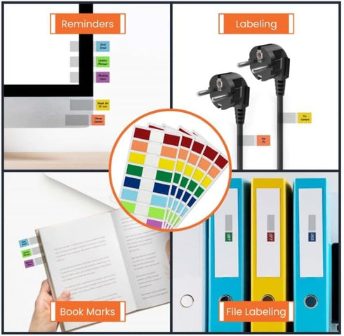 Sticky Tabs for Books, Notebooks & Documents, Eco-Friendly Index Tabs & Page Flags for Organizing, Self-Adhesive