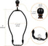8 Inch Lamp Harp, 2 Set Black Lamp Shade Holder with Finial, DIY Detachable Replacement Adapter for Table & Floor Lamps