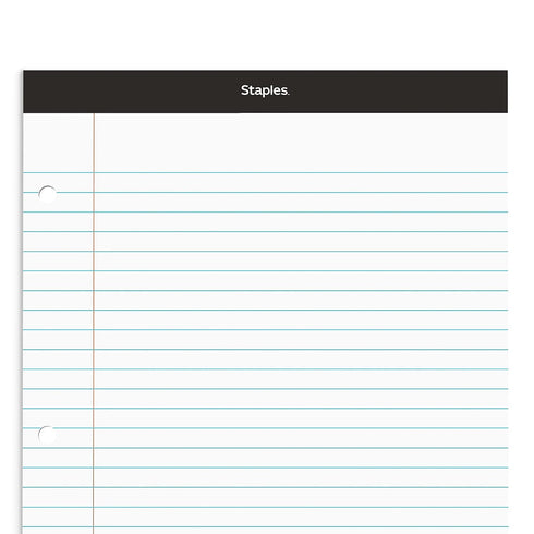 by STAPLES 8.5 11.75, 3Pack STAPLES Notepads, x Narrow Ruled, White