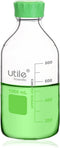 Utile 1000ml (33.8oz) Lab Media Bottle, 3.3 Borosilicate Glass Storage Bottle with Lid, PP Material