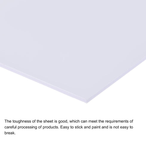 MECCANIXITY White ABS Plastic Sheet - 10x8x0.06inch for Building Model, DIY Crafts, Pack of 2