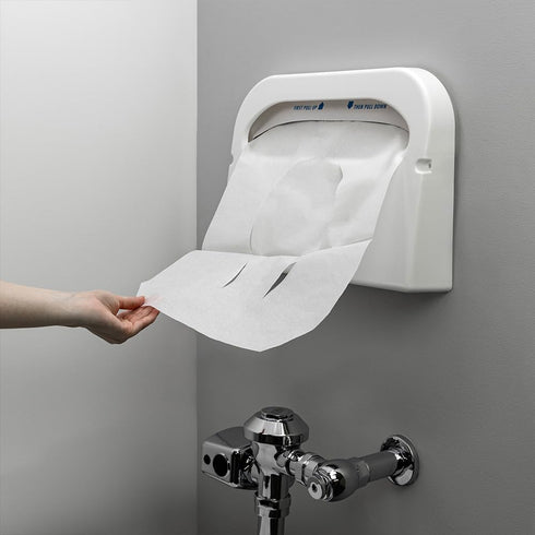 14.25 16.5, 250/pack, 20 Packs/carton HOSPECO Discreet Seat Half-Fold Toilet Seat Covers, X White