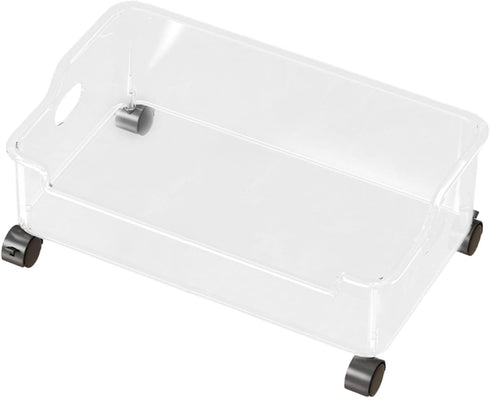 DimyFew Under Desk Book Storage Bin Under Desk Book Organizer with Wheels Storage Container Cart for Books Letter