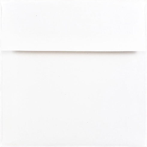 JAM PAPER 6 x 6 Square Foil Lined Invitation Envelopes, White with Silver Foil, 50/Pack