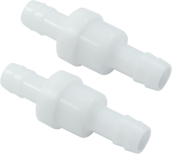 2 Pcs 3/8"(10mm) Plastic Check Valve Barb Hose, One Way Inline Non-Return Valve for Air, Water, Gas, Ozone Resistance