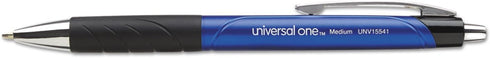 Universal Comfort Grip Ballpoint Pen, Retractable, Blue Barrel, Medium 1 Mm, Blue Ink, Dozen