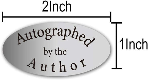 Silver Foil Autographed Label Stickers - 1 x 2 Inch Oval Laminated Author Stickers, 1008 Labels/Pack