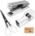Clear Black Acrylic Stapler Tape Dispenser Set with 950 Pcs 24/6 Rose Gold Staples, Heavy Duty Desk Supplies (Black)
