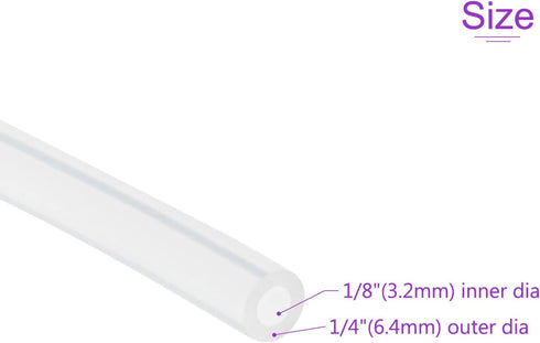DMiotech 1/8" ID 1/4" OD 5 Feet Clear Silicone Tube for Water and Air Pump